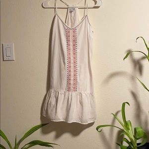 White detailed stitched dress